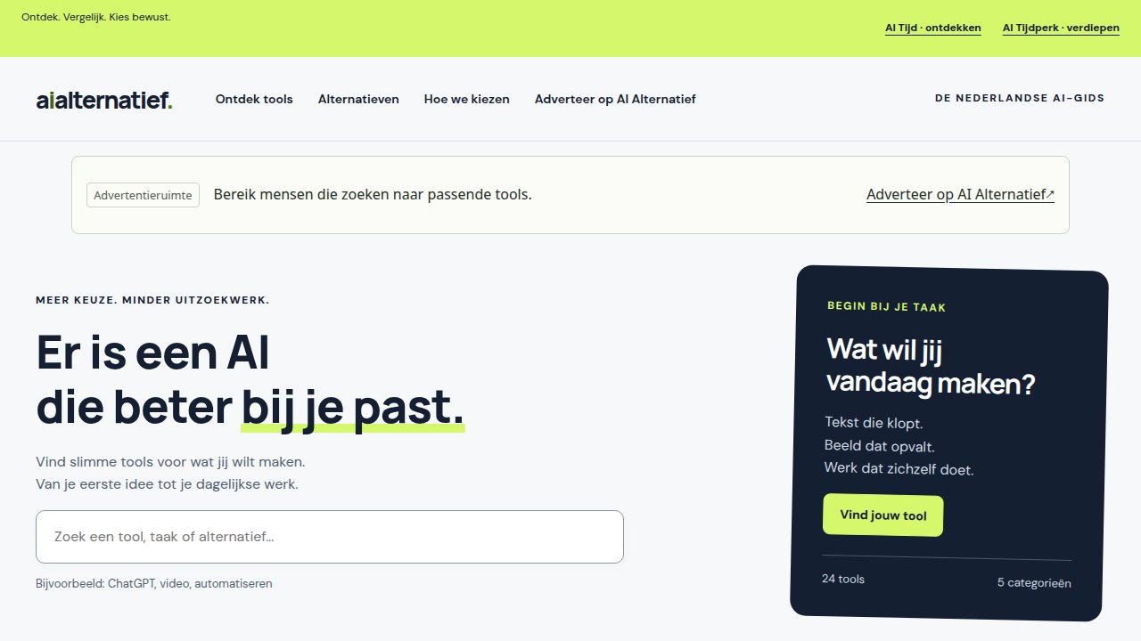 Homepage van AI Alternatief