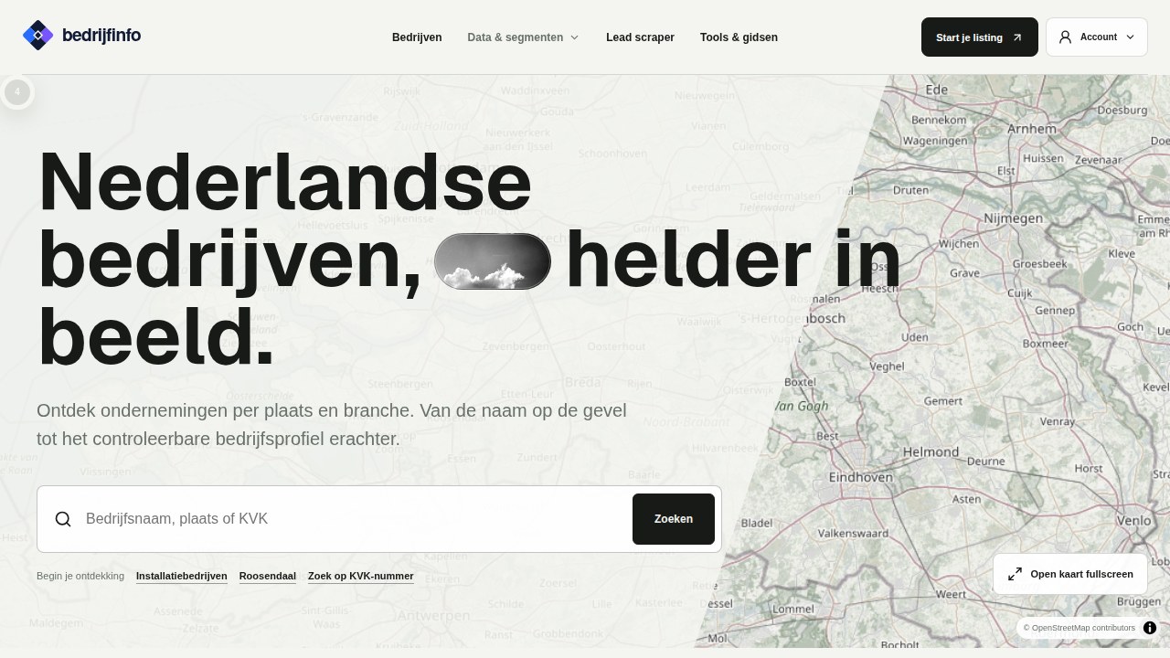 Homepage van Bedrijvendirectory