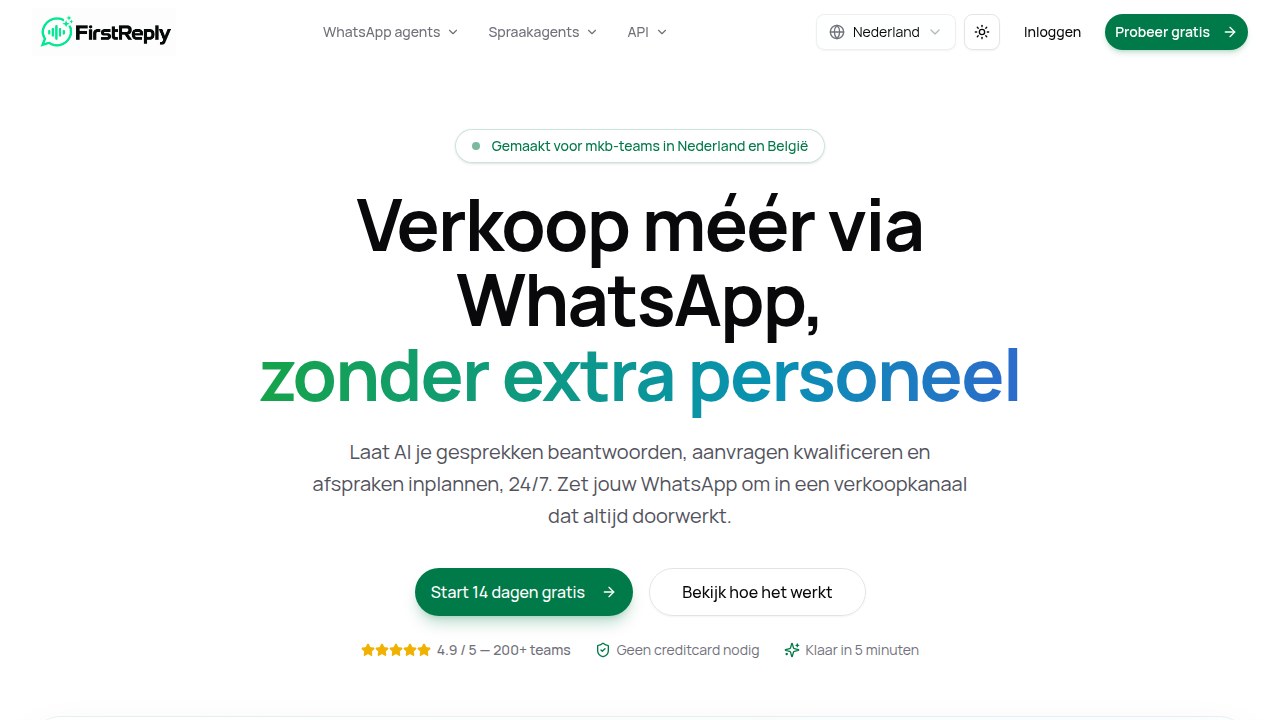Websitepreview van FirstReply