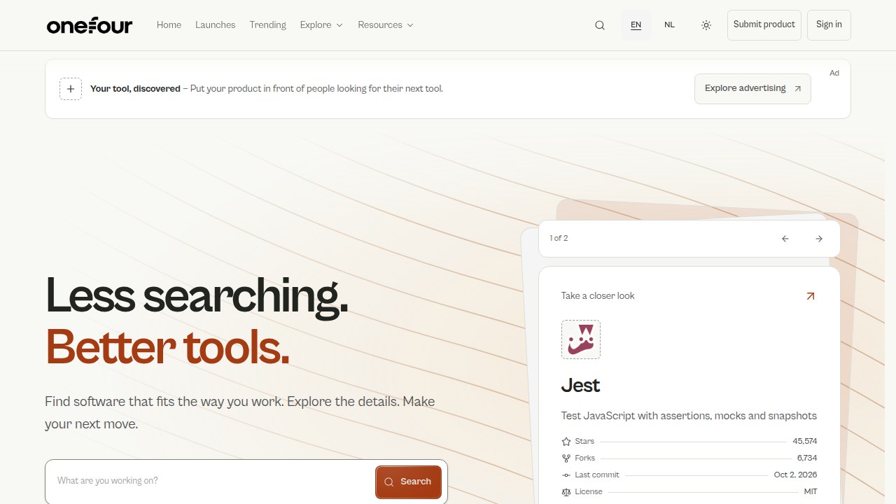 Homepage van OneFour