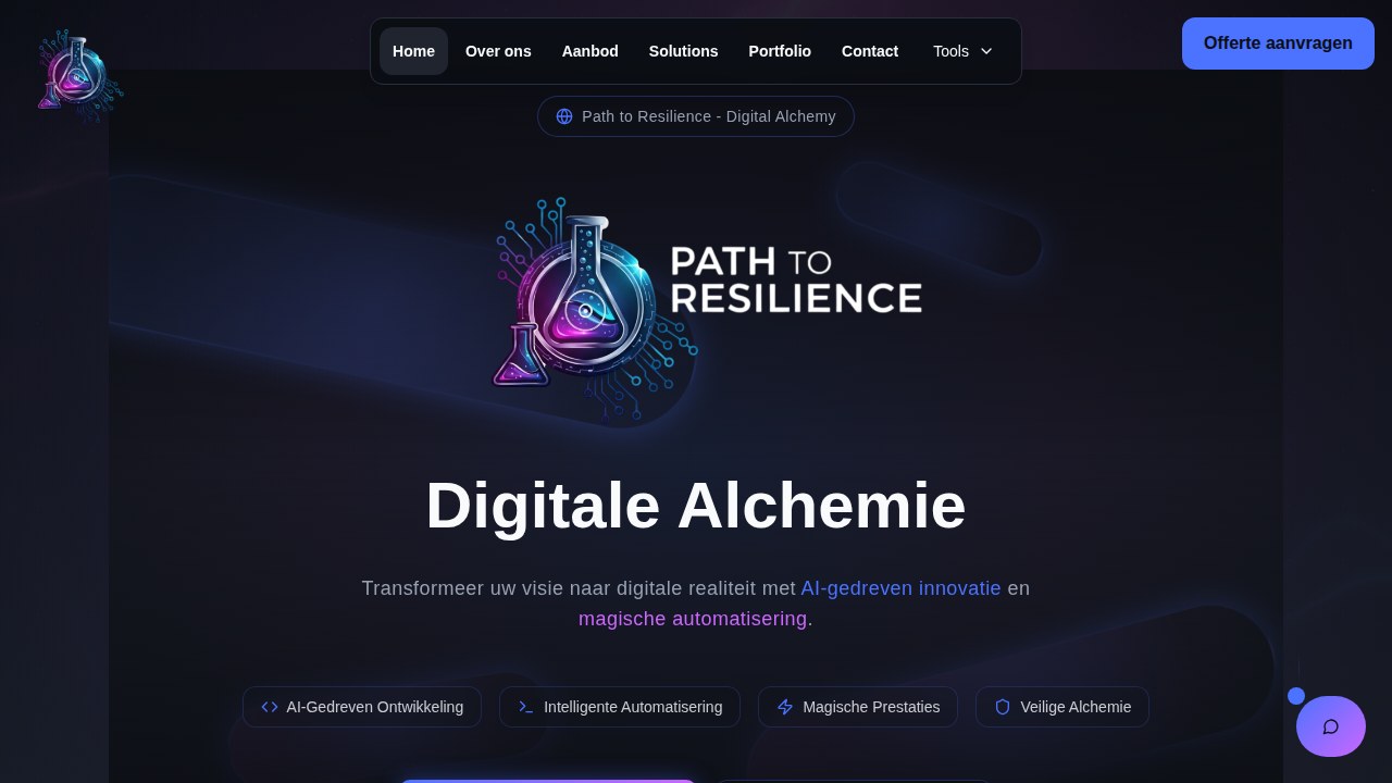 Homepage van Path to Resilience