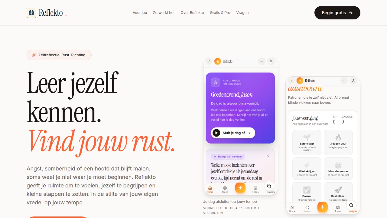 Websitepreview van Reflekto
