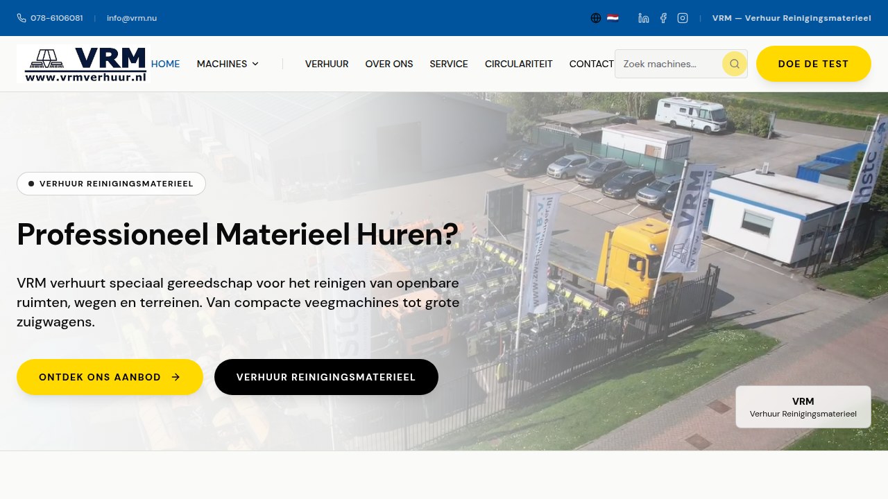 Homepage van VRM Verhuur ↗